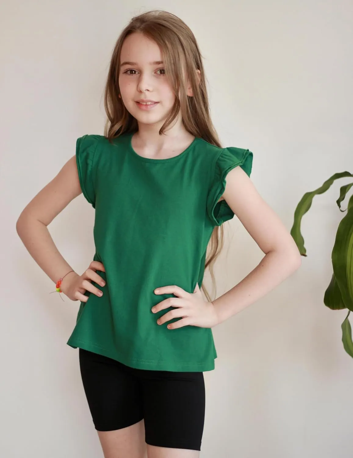 Arshiner Girls Shirts Ruffle Short Sleeve Summer Cute Casual Crewneck Tops Blouse Tee