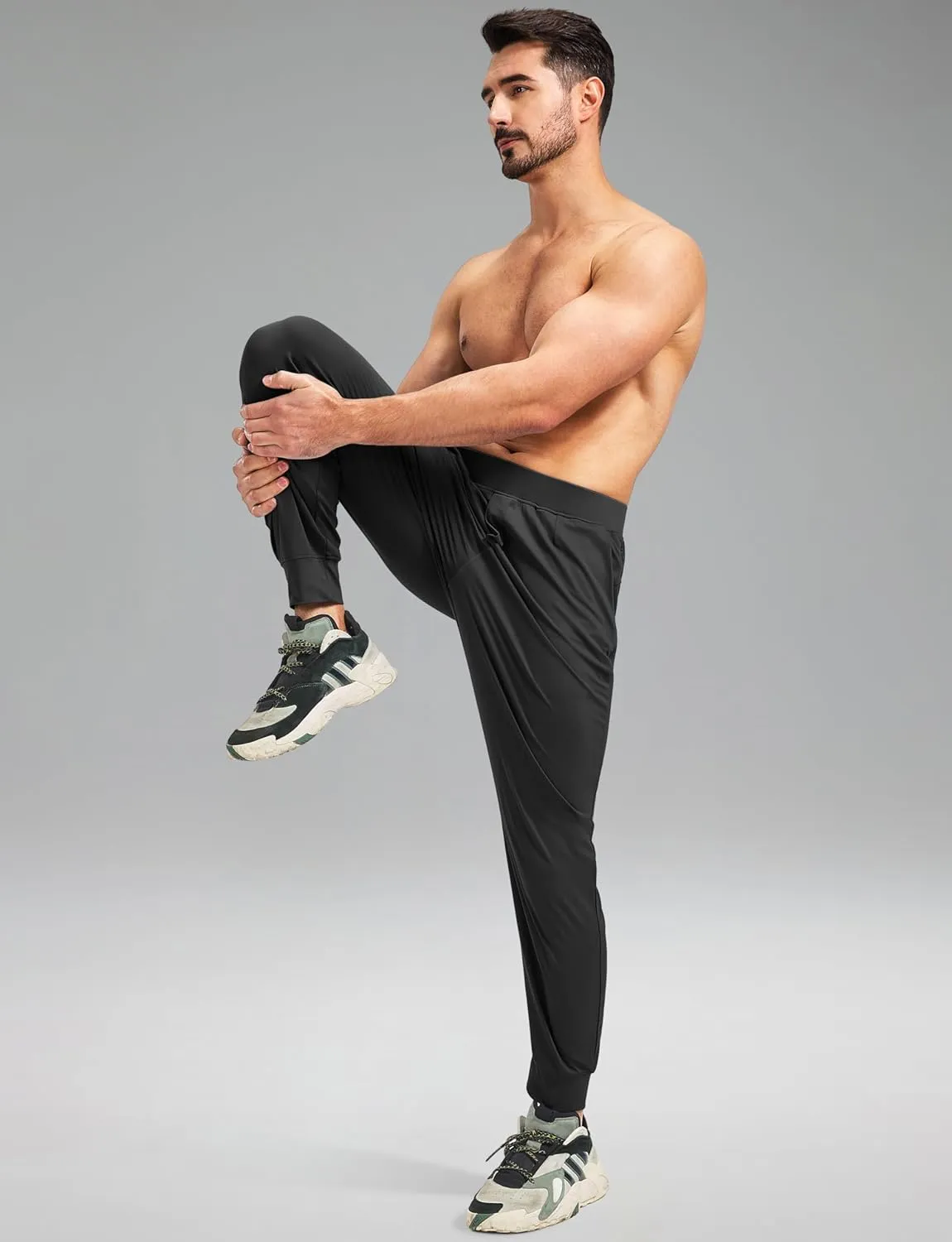 Blouty Men's Joggers Pants with Zipper Pockets Stretch Workout Athletic Sweatpants Gym Golf Joggers for Men Casual Running