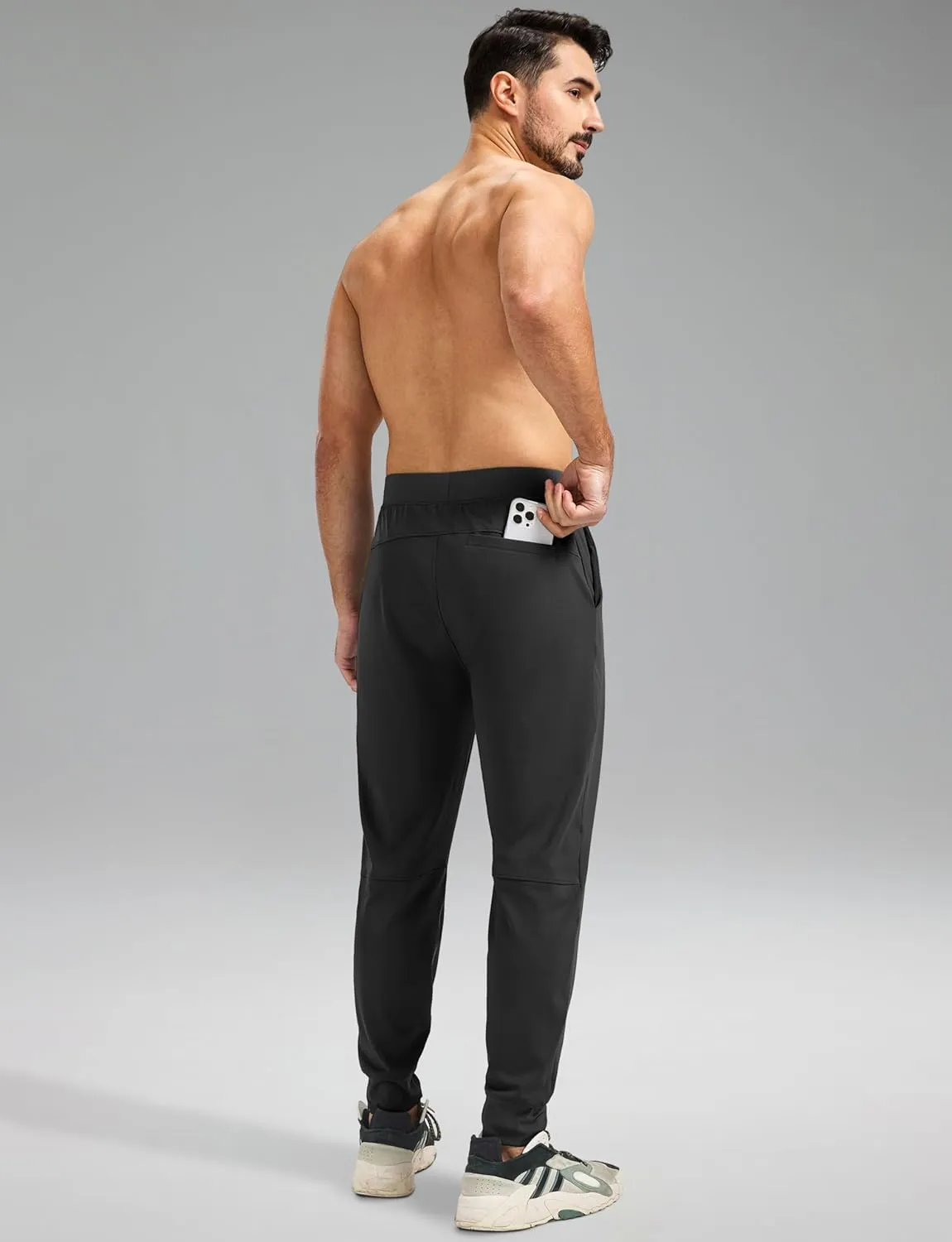 Blouty Men's Joggers Pants with Zipper Pockets Stretch Workout Athletic Sweatpants Gym Golf Joggers for Men Casual Running
