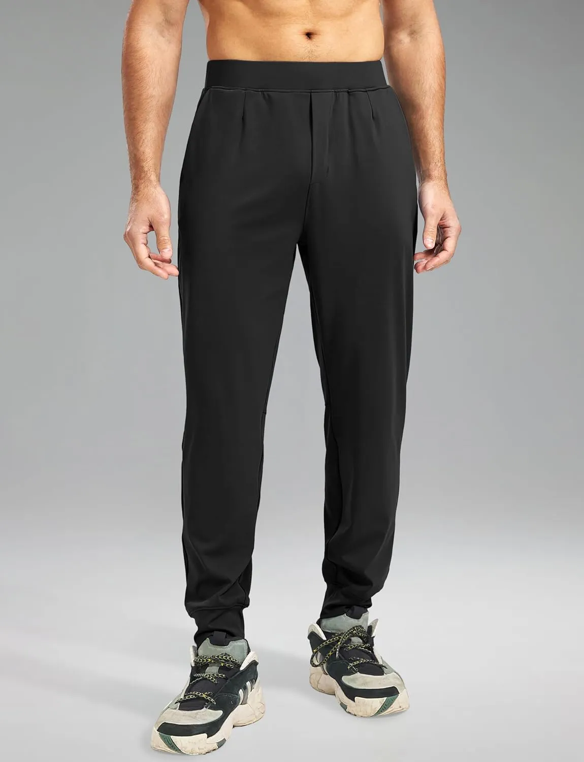 Blouty Men's Joggers Pants with Zipper Pockets Stretch Workout Athletic Sweatpants Gym Golf Joggers for Men Casual Running