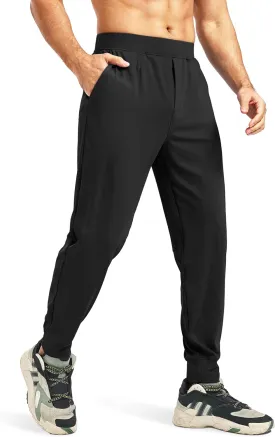 Blouty Men's Joggers Pants with Zipper Pockets Stretch Workout Athletic Sweatpants Gym Golf Joggers for Men Casual Running