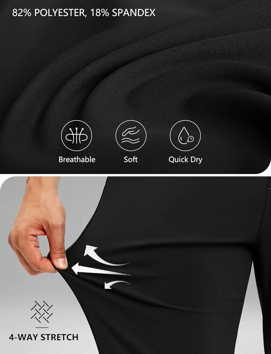 Blouty Men's Joggers Pants with Zipper Pockets Stretch Workout Athletic Sweatpants Gym Golf Joggers for Men Casual Running