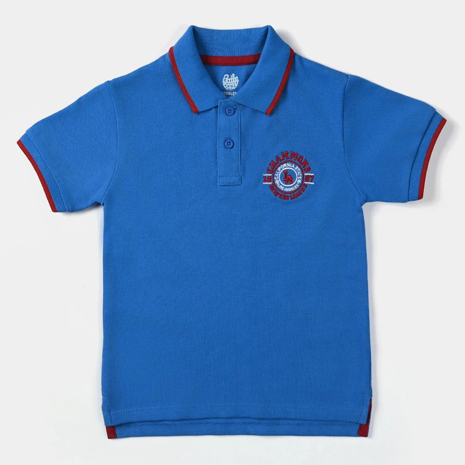 Boys Cotton PK Polo Champions-B.Blue