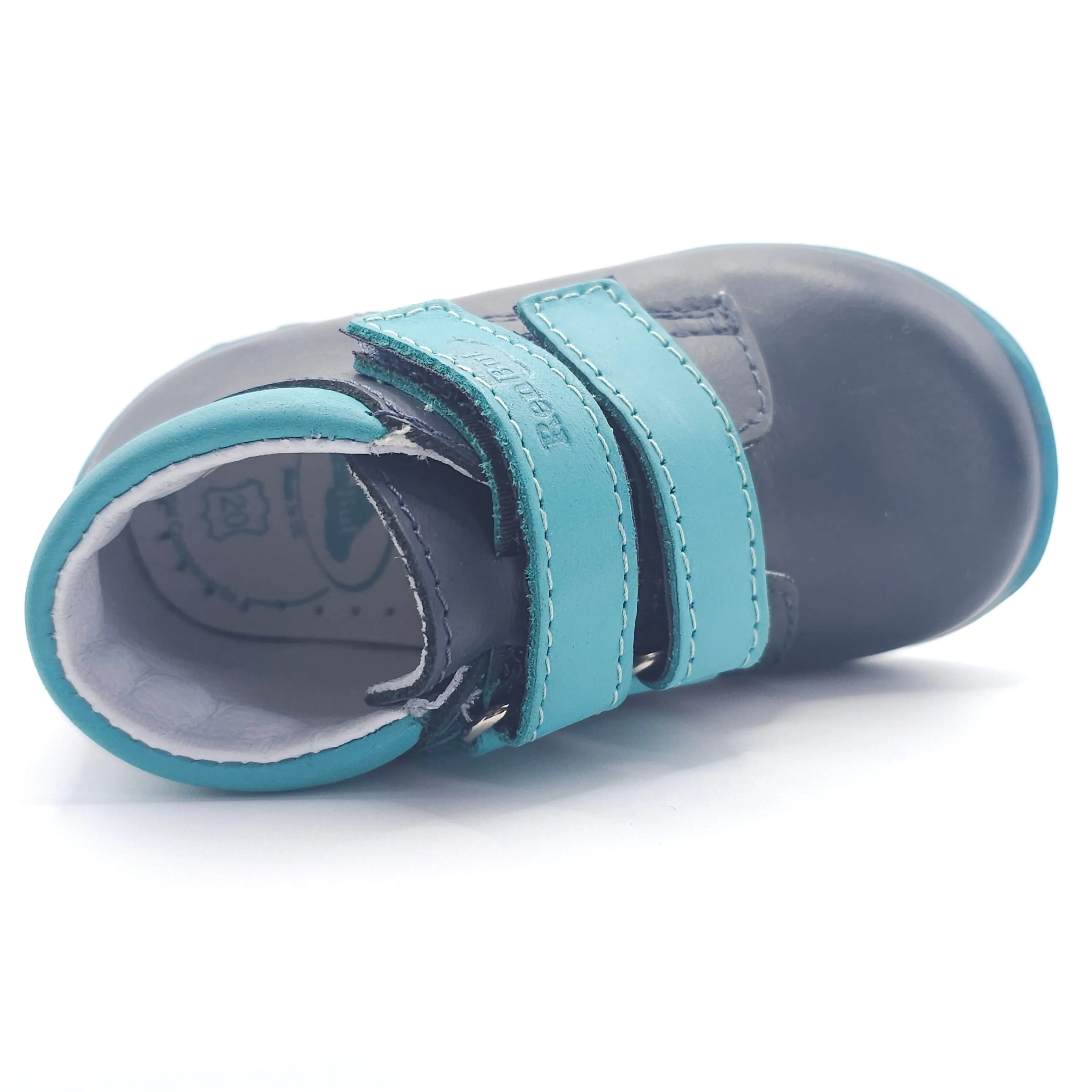 Boys Double Velcro Shoe In Blue and Black