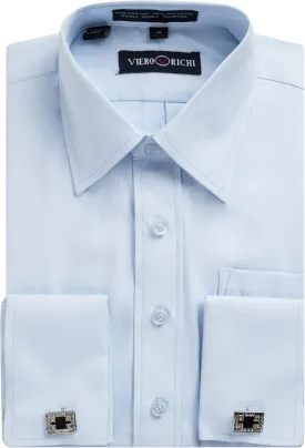 Boys French Cuff Dress Shirt Regular & Husky Sizes (Cufflinks Included)