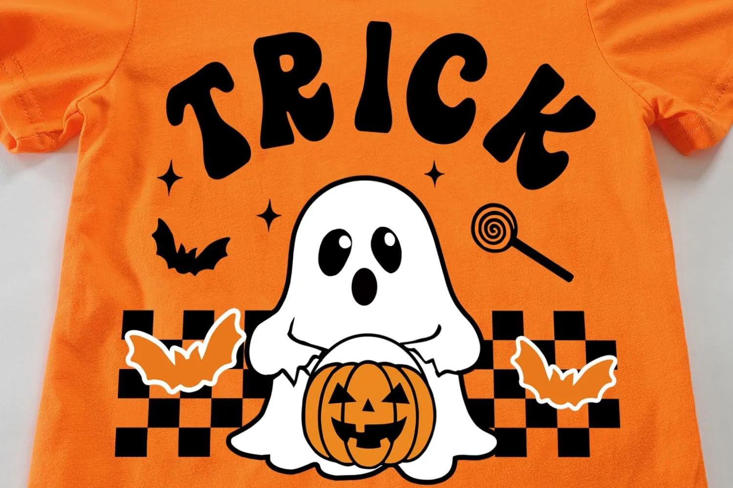 Boys Halloween T-Shirts Halloween Pumpkin Shirts Kids Ghost Trick or Treat Boo Print Tops Tees 3-10 Years