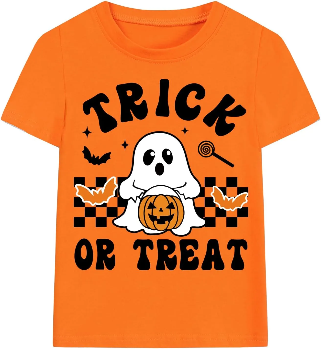 Boys Halloween T-Shirts Halloween Pumpkin Shirts Kids Ghost Trick or Treat Boo Print Tops Tees 3-10 Years