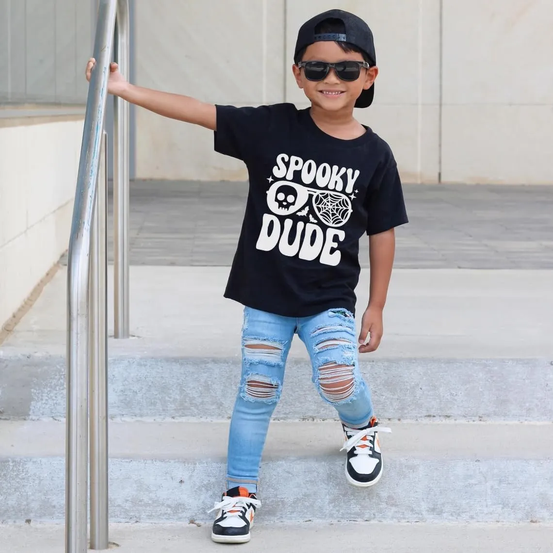 Boys Halloween T-Shirts Halloween Pumpkin Shirts Kids Ghost Trick or Treat Boo Print Tops Tees 3-10 Years
