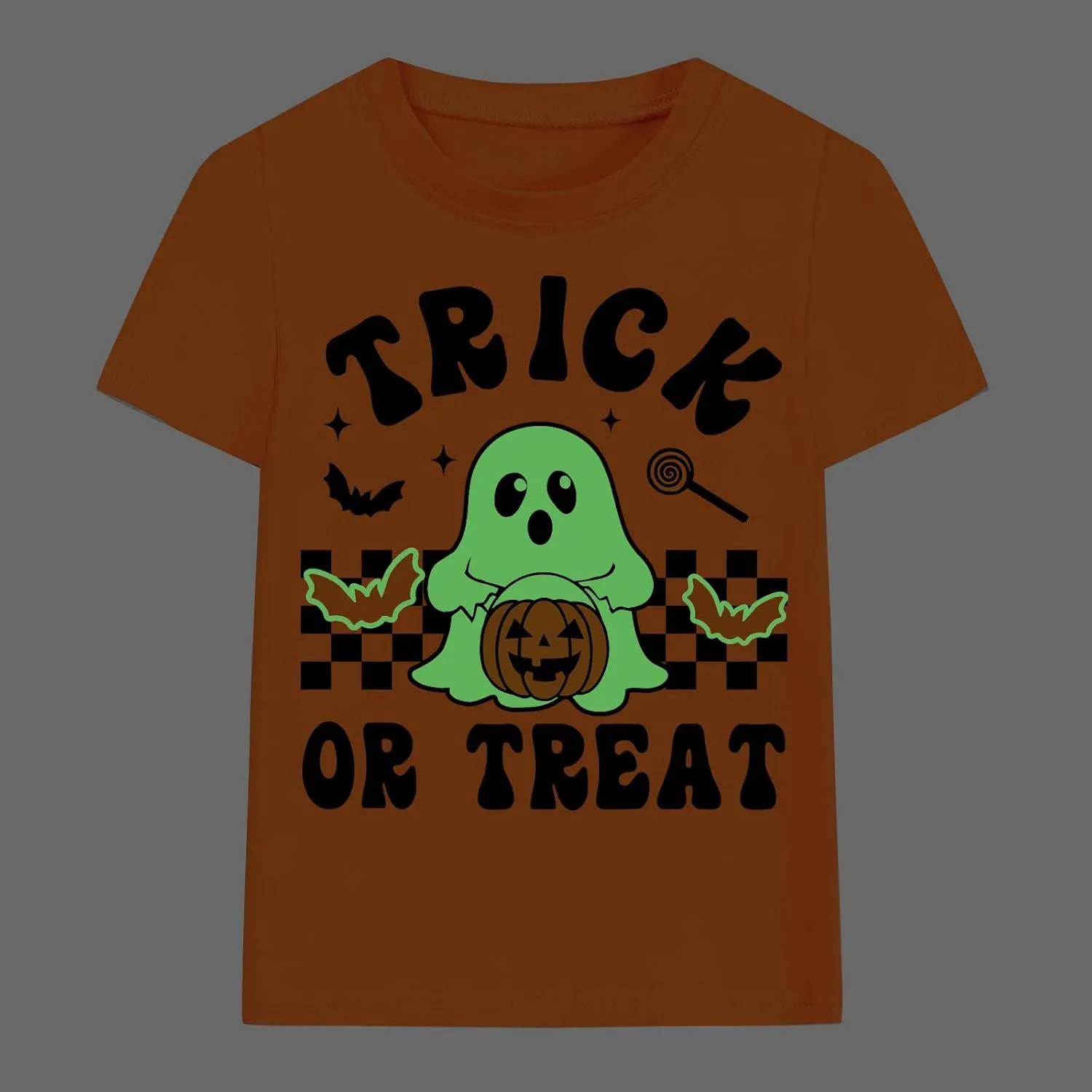 Boys Halloween T-Shirts Halloween Pumpkin Shirts Kids Ghost Trick or Treat Boo Print Tops Tees 3-10 Years