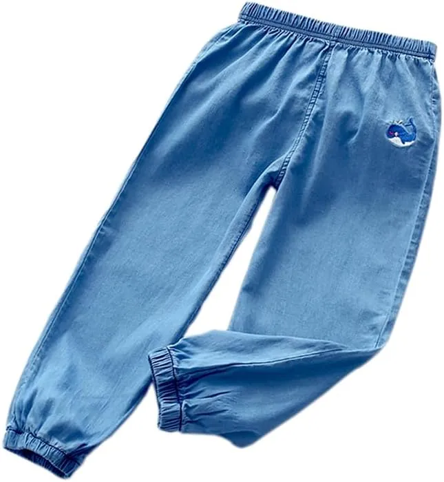 Boys Joggers Pants with Pocket Pull On Lightweight Athletic School Jeans-Style Pants Sweatpants Kids 3-10Y Gift
