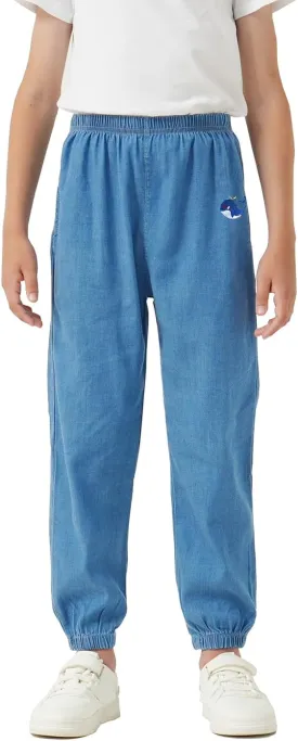 Boys Joggers Pants with Pocket Pull On Lightweight Athletic School Jeans-Style Pants Sweatpants Kids 3-10Y Gift
