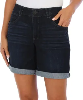 Democracy womens "Ab"solution Petite 6" Cuffed Denim Short