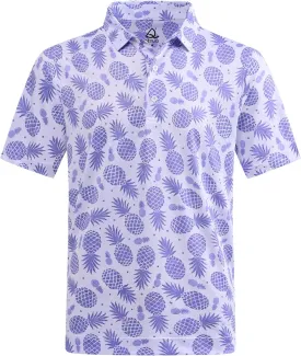 DEOLAX Mens Polo Shirts Moisture Wicking Dry Fit Performance Mens Golf Shirt Regular Fit Fashion Print Short Sleeve Polo