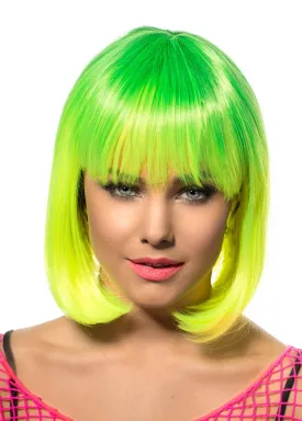 Eliza Yellow & Green Two-Tone Deluxe Bob Wig