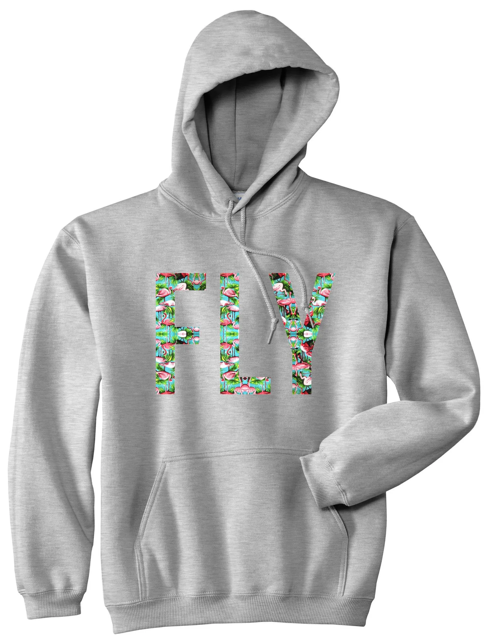 FLY Flamingo Print Summer Boys Kids Pullover Hoodie Hoody