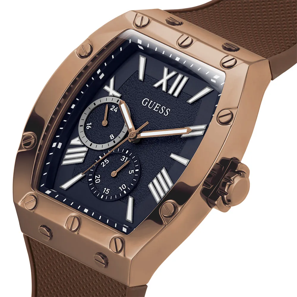 Guess GW0568G1 Falcon Brown Silicone Mens Watch