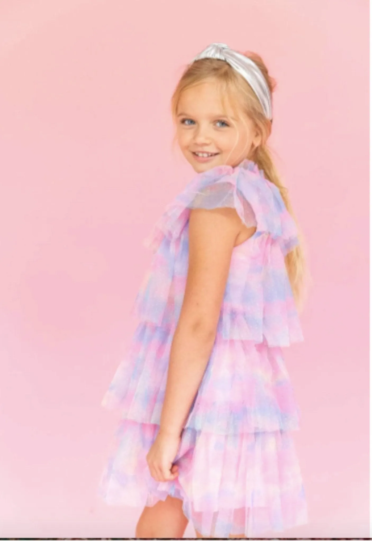 Lola and The Boys Girls Water Color Tulle Dress