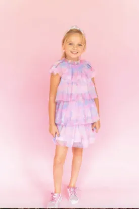 Lola and The Boys Girls Water Color Tulle Dress