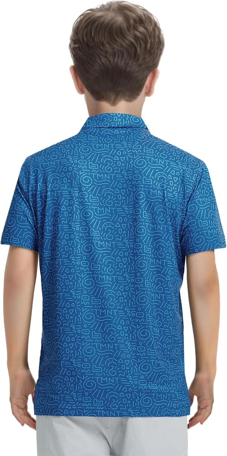 M MAELREG Boys Polo Shirt Short Sleeve Performance Dry Fit Stretch Funny Print Active Casual Collared Golf Shirts for Boy