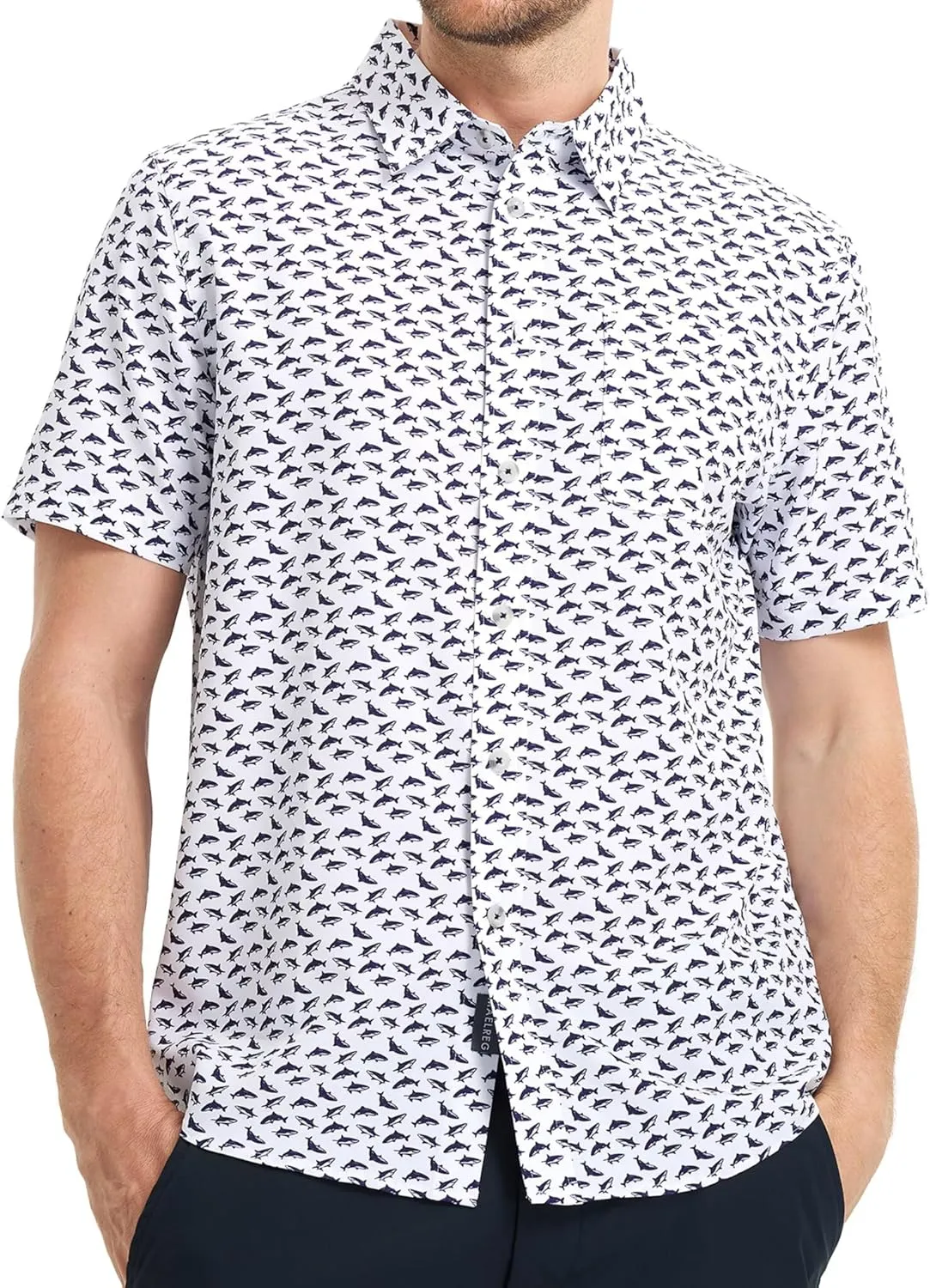 M MAELREG Mens Hawaiian Shirts Short Sleeve Button Down Tropical Beach Floral Solid Print Summer Vacation Mens Casual Shirts
