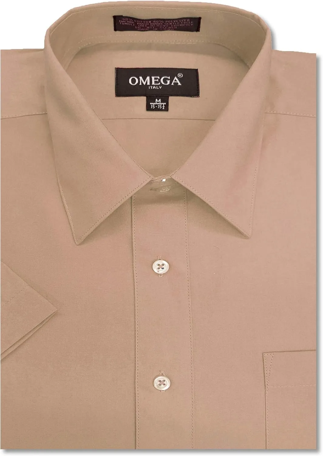 Mens Short Sleeve Solid Color Dress Shirts