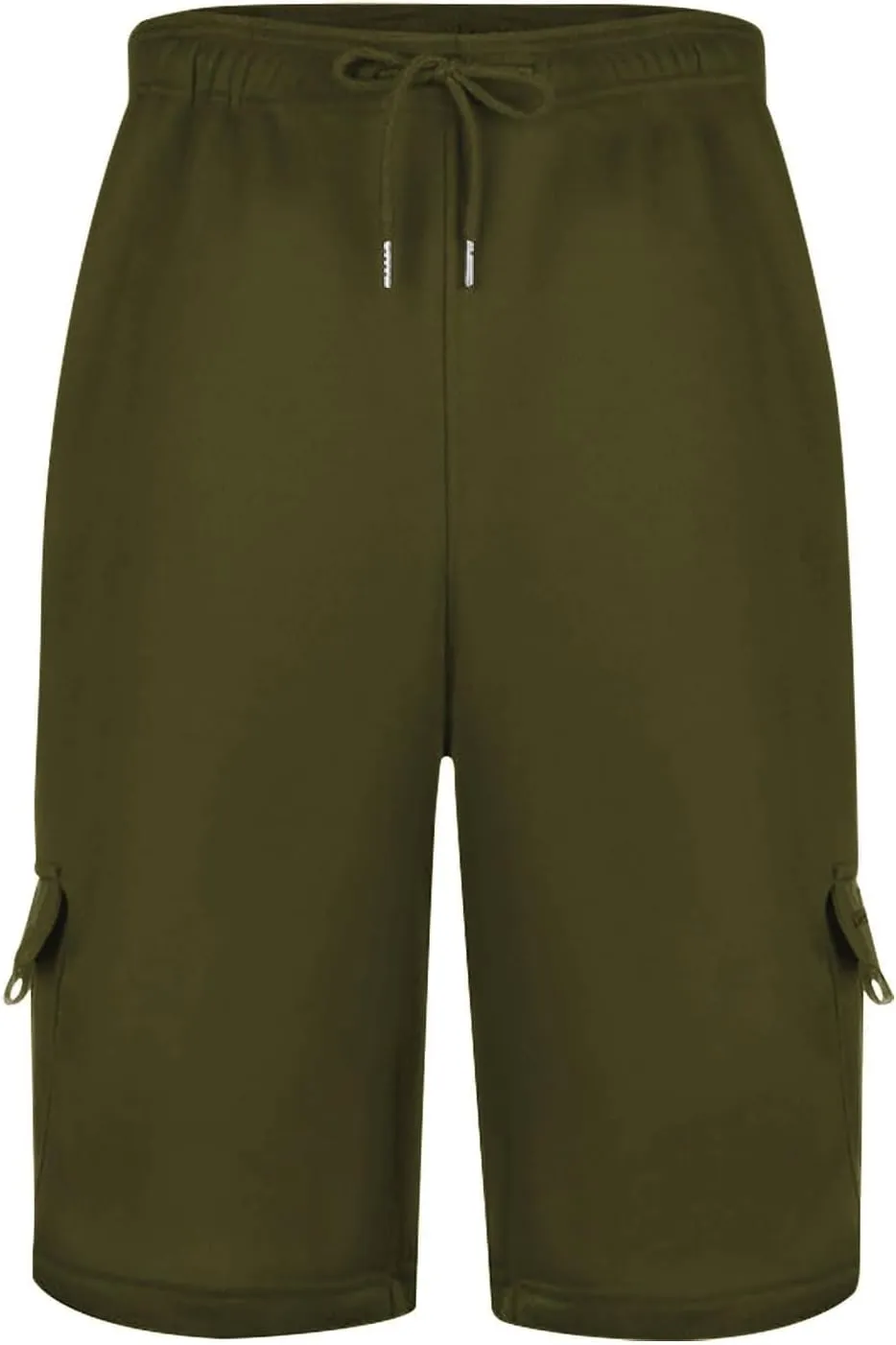 Mens Shorts Chino Drawstring Active Elastic Waist Relaxed Short with Pockets