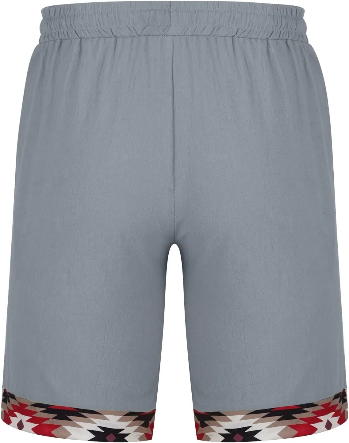 Muscularfit Men's Summer Casual Cotton Linen Shorts with Drawstring Elastic Waist, Beach Shorts with Pockets, Outdoor Fashion