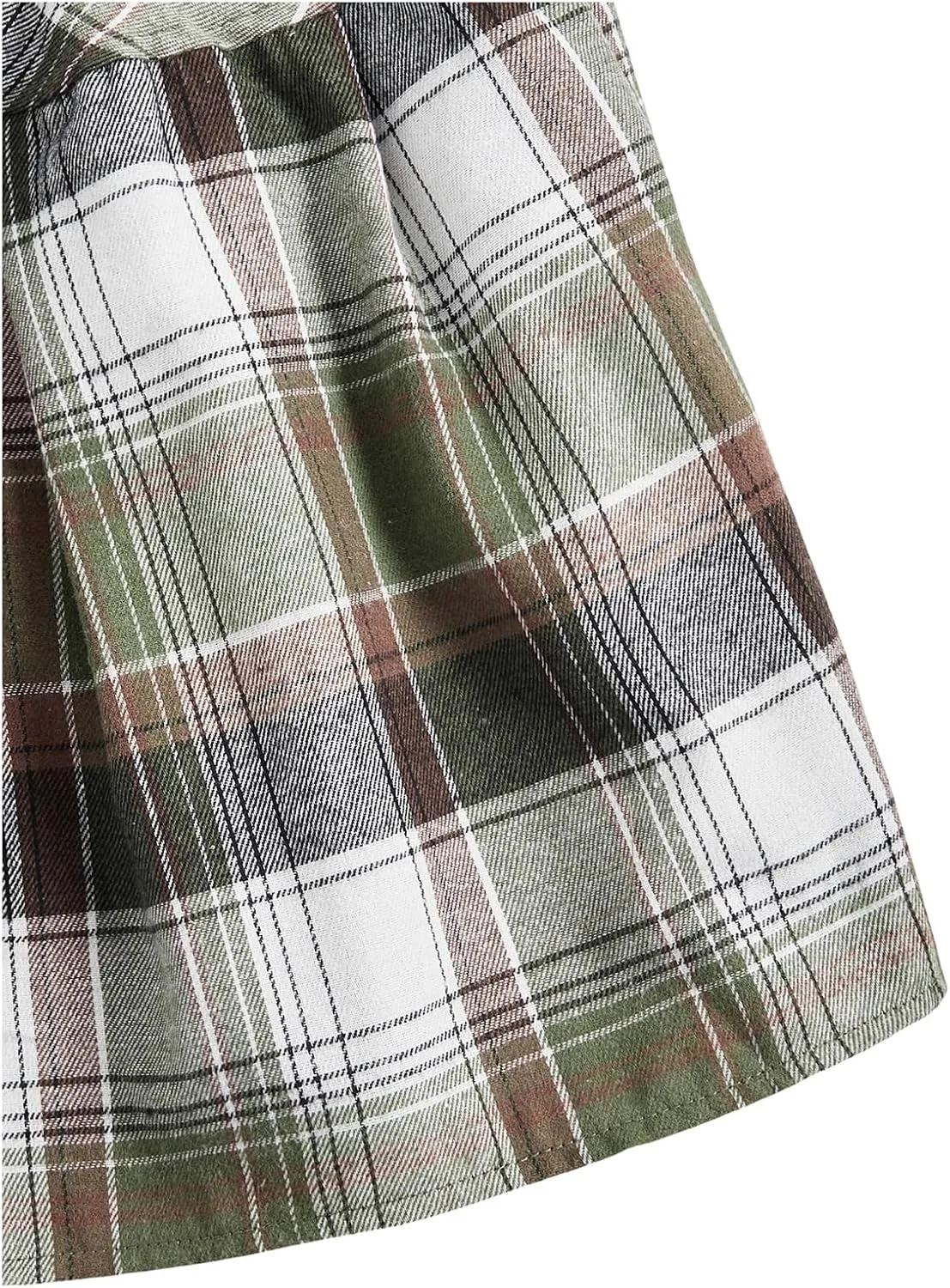 OYOANGLE Girl's 3 Piece Outfit Tank Top and Plaid Pleated Skirt with High Low Hem Crop Shirt Set