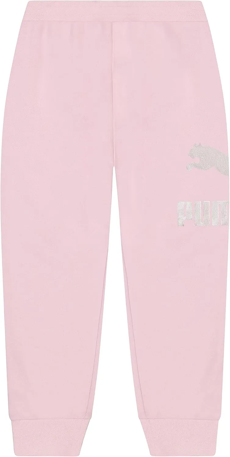 PUMA Girls' Core Logo Jogger, Fleece Lined, Elastic Waistband, Pull on Pant