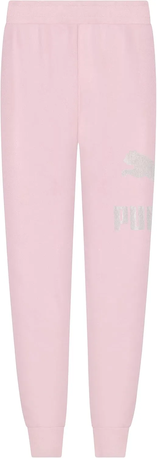 PUMA Girls' Core Logo Jogger, Fleece Lined, Elastic Waistband, Pull on Pant