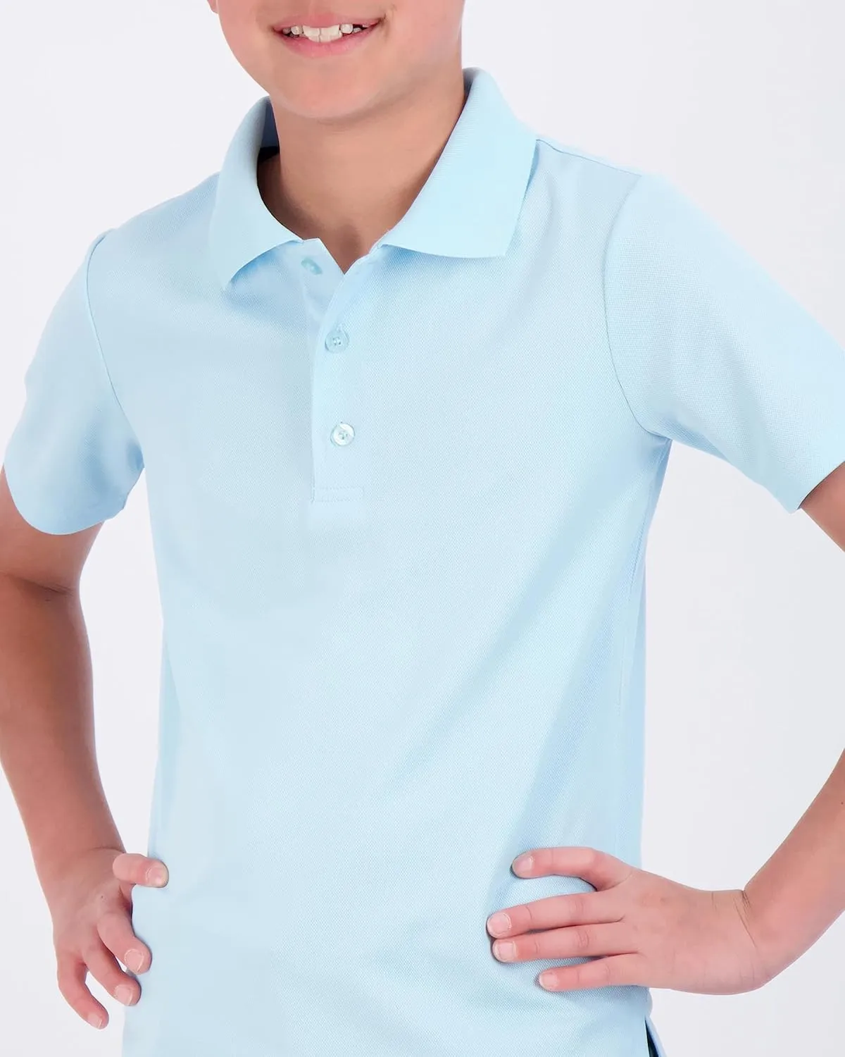 Real Essentials 3 Pack: Boy's Short Sleeve Polo Shirt - School Uniform Active Performance Golf (Ages 4-16)