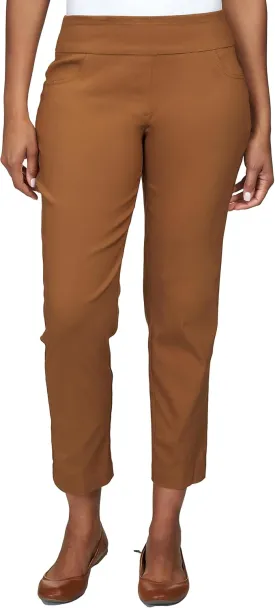 Ruby Rd. Womens Womens Mid-Rise Pull-on Straight Solar Millennium Tech Ankle Pant