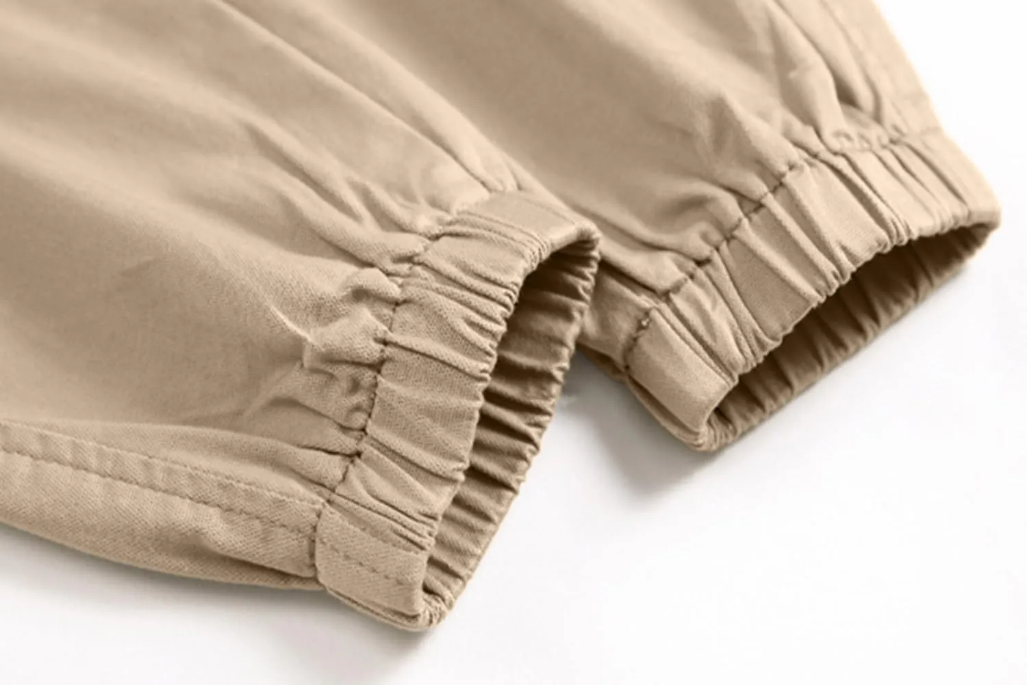 SHOOYING Boy's Cargo Pants Cotton Casual Elastic Joggers Trousers, 6-14 Years