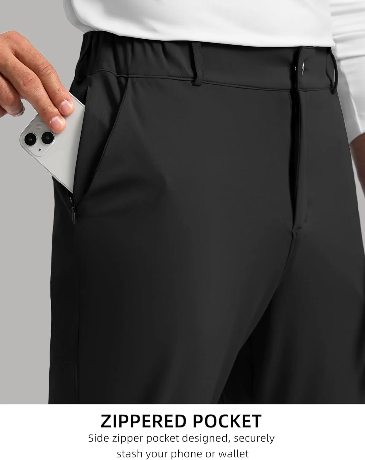 Soothfeel Men's Golf Pants with 5 Pockets Slim Fit Stretch Sweatpants Casual Travel Dress Work Pants for Men