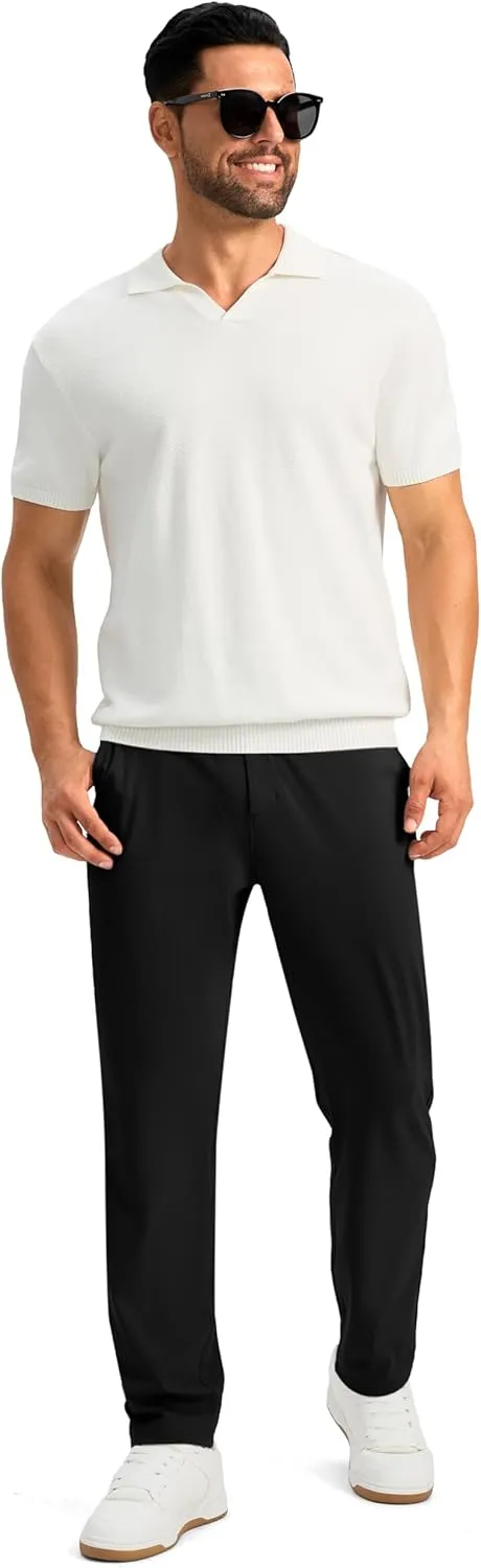 Soothfeel Men's Golf Pants with 5 Pockets Slim Fit Stretch Sweatpants Casual Travel Dress Work Pants for Men