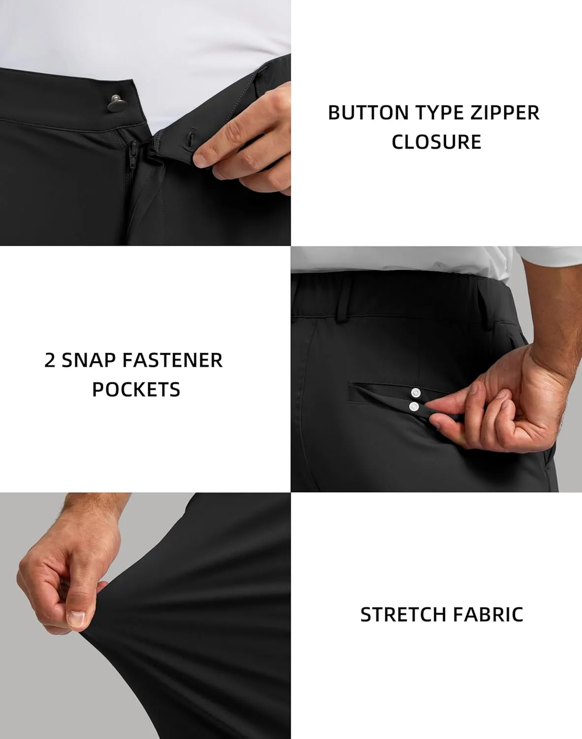 Soothfeel Men's Golf Pants with 5 Pockets Slim Fit Stretch Sweatpants Casual Travel Dress Work Pants for Men