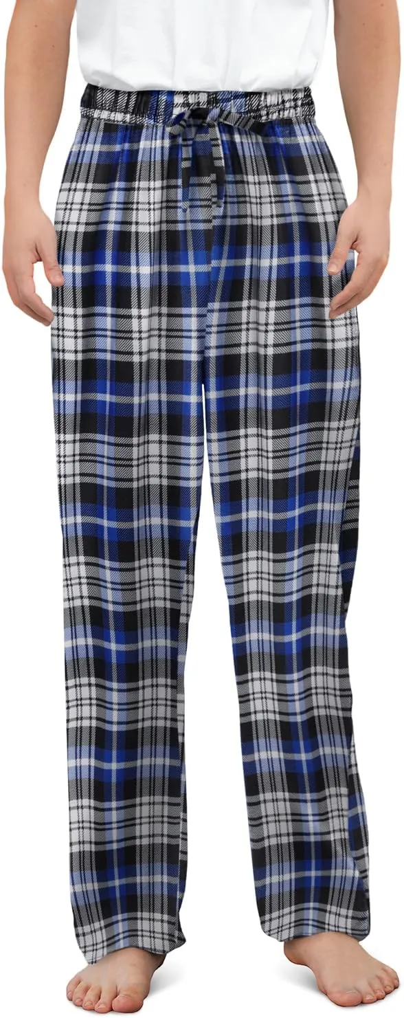 storeofbaby Boys Casual Plaid Pants Loose Elastic Waist Long Trousers with Pockets