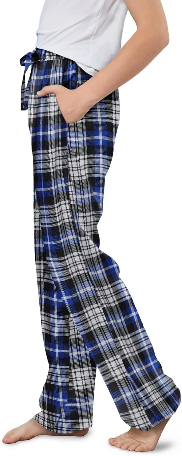 storeofbaby Boys Casual Plaid Pants Loose Elastic Waist Long Trousers with Pockets