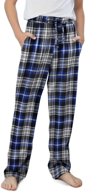 storeofbaby Boys Casual Plaid Pants Loose Elastic Waist Long Trousers with Pockets