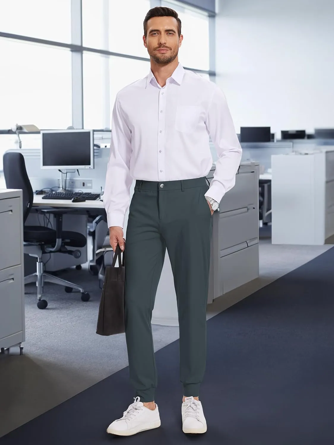 Tapata Men's 29/30/32/34 Inseam 4-Way Stretch Golf Joggers Slim Fit Regular Tall Athletic Sweatpants Casual Dress Pants