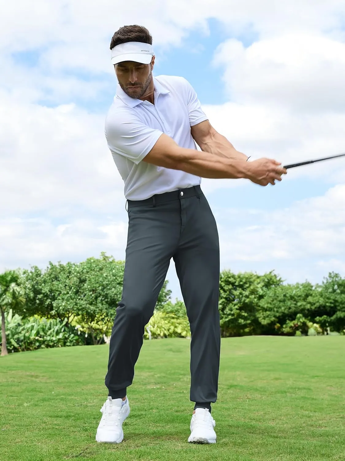 Tapata Men's 29/30/32/34 Inseam 4-Way Stretch Golf Joggers Slim Fit Regular Tall Athletic Sweatpants Casual Dress Pants