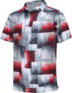 TIHEEN Mens Performance Moisture Wicking Golf Polo Shirt,Mens Business Casual Printed Short Sleeve Polo Shirts