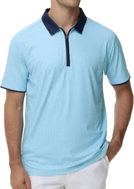 TIHEEN Mens Performance Moisture Wicking Golf Polo Shirt,Mens Business Casual Printed Short Sleeve Polo Shirts