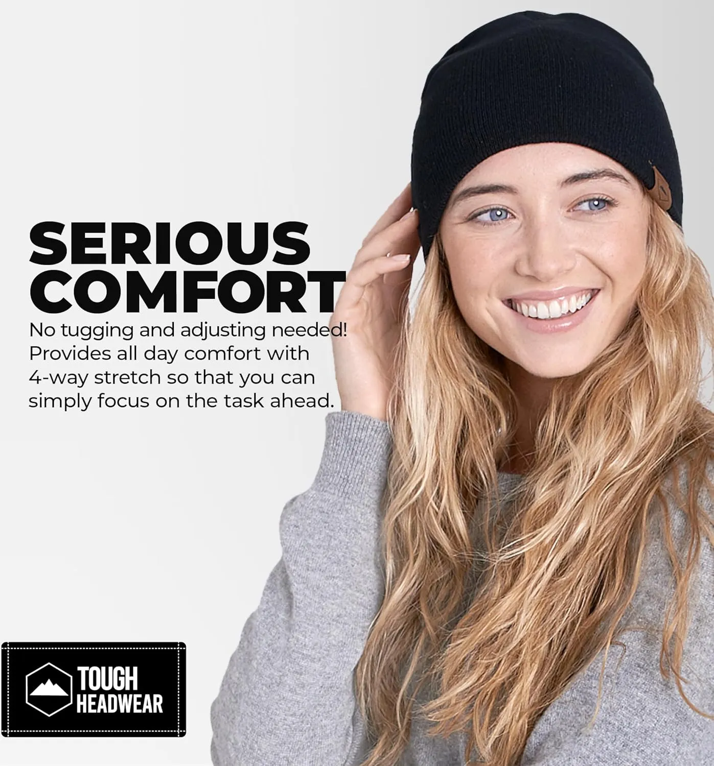 Tough Headwear Daily Knit Beanie - Beanies Hats for Men - Winter Hats for Men & Women - Warm Knitted Hats for Cold Weather