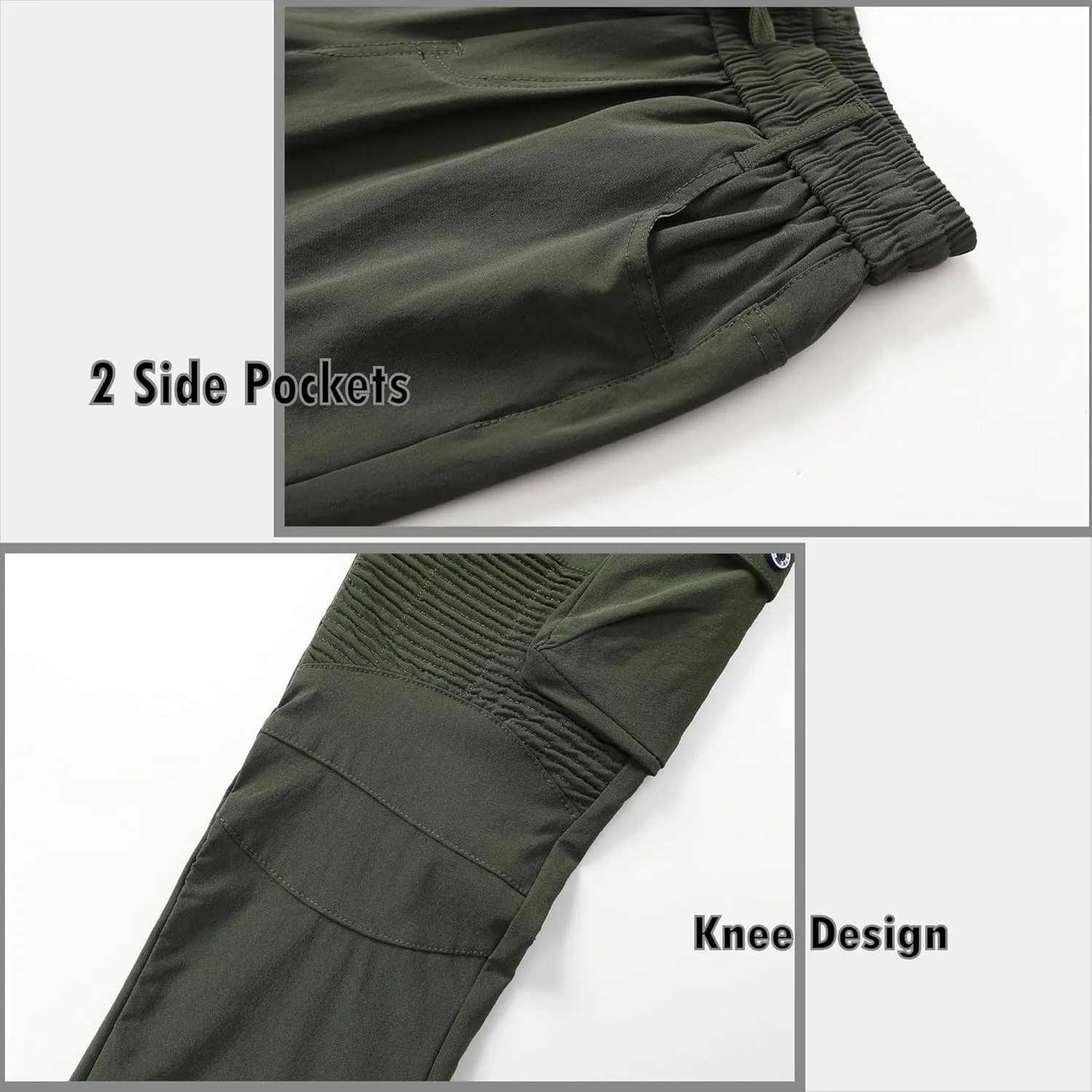 Vexalon Boys Cargo Joggers Pants Stretch Elastic Waist Drawstring Kids' Hiking Pants Youth Tapered Sweatpants 6 Pockets