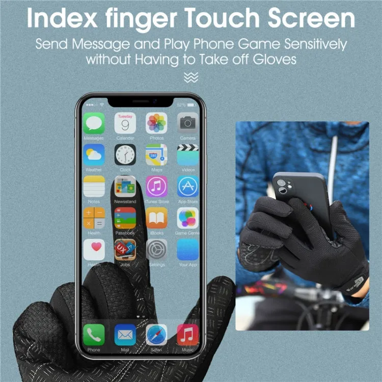 WEST BIKING YP0211223 Full-Finger Gloves For Cycling Shock Absorption Non-Slip Touch Screen Gloves, Size: M(Blue)