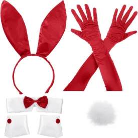 Zhanmai Bunny Costume Set - Including Ear Headband, Cuffs and Tail Accessory for Easter Party